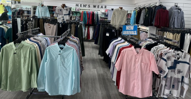 Men's Wear department — shirts and new arrivals